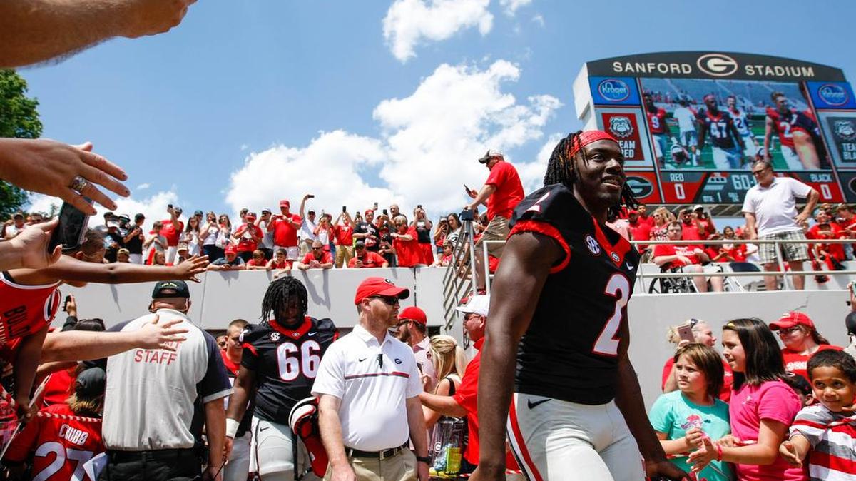 Georgia defensive back Richard LeCounte (2) during G-Day.