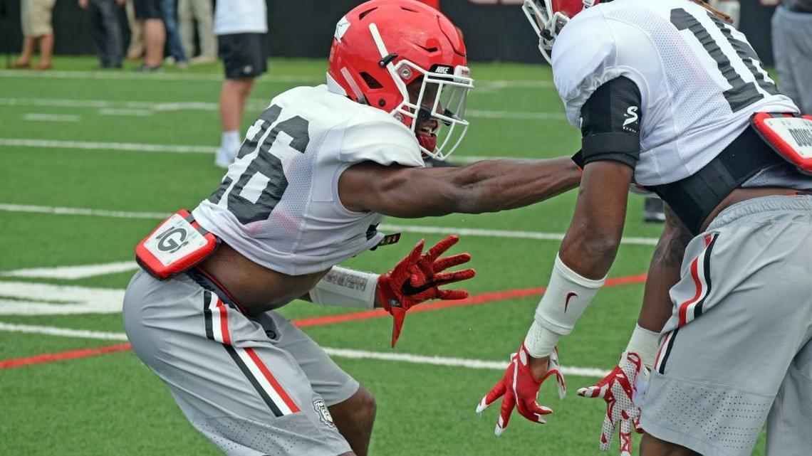 Georgia defensive back Tyrique McGhee (26) is the current leader for the open starting star position.