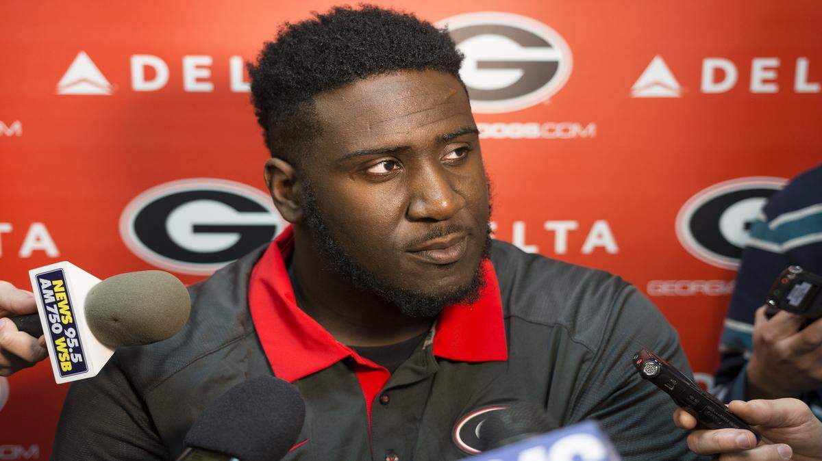 Julian Rochester takes questions at Georgia's National Signing Day event. 