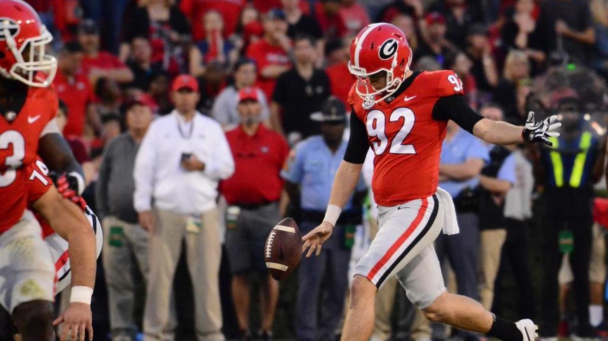 Georgia punter Cameron Nizialek has a net punting average of 42.7 yards per attempt this season.