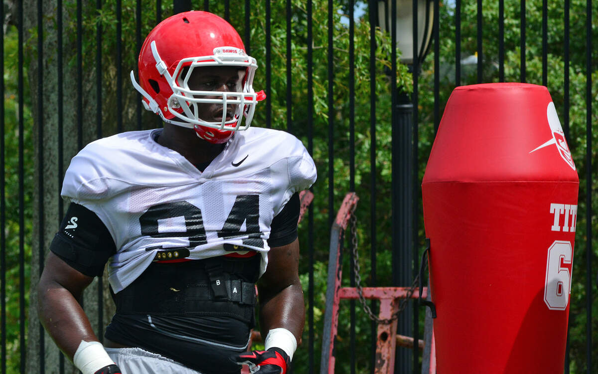 Michael Barnett, photographed during a practice. 