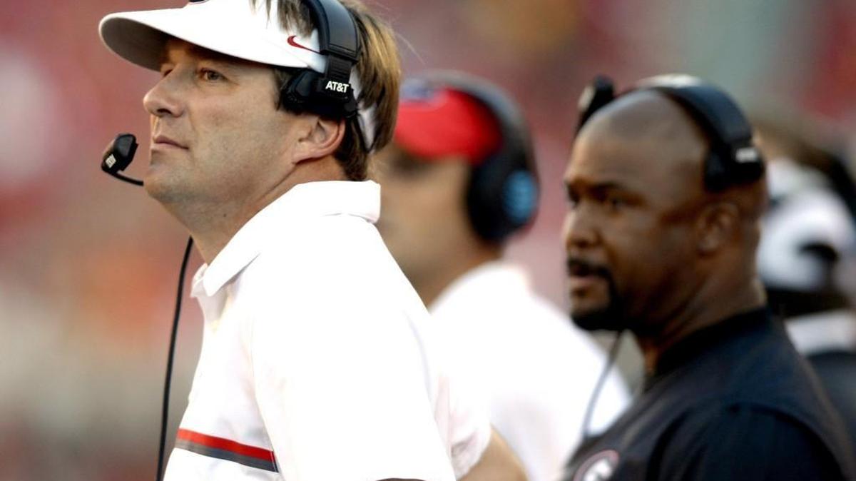 Georgia head coach Kirby Smart looks up at the clock during Bulldogs' game against Tennessee Saturday.