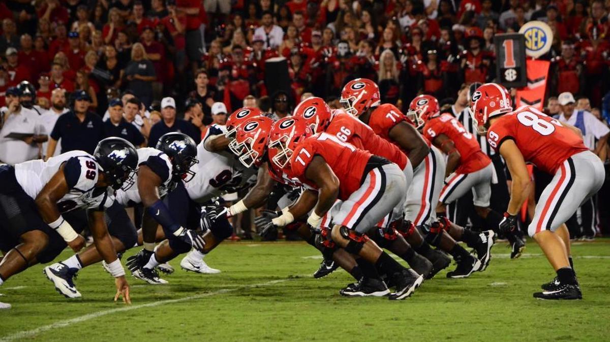 Georgia’s offensive line is one of seven semifinalists for the Joe Moore Award.