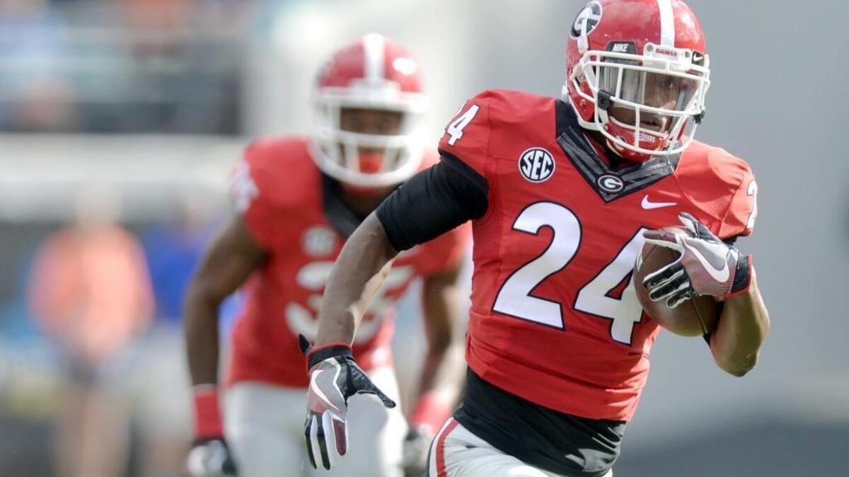 Dominick Sanders returns an interception against Florida. 