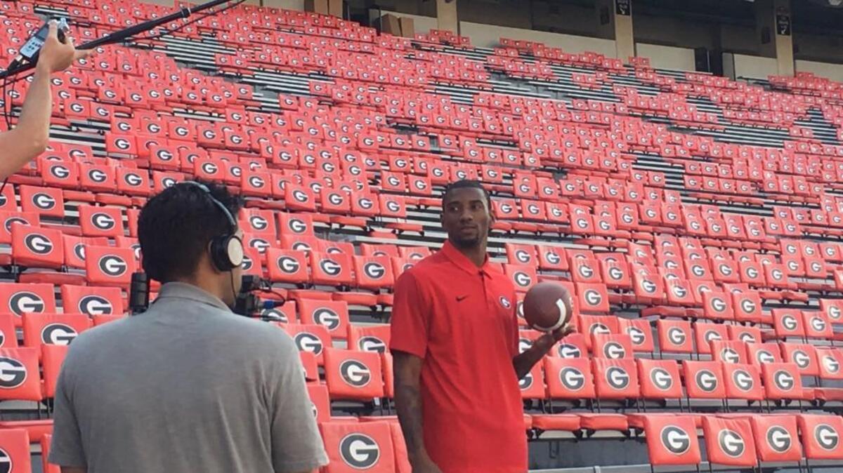 Malcolm Mitchell recently returned to Sanford Stadium for a shoot with CampusLore.