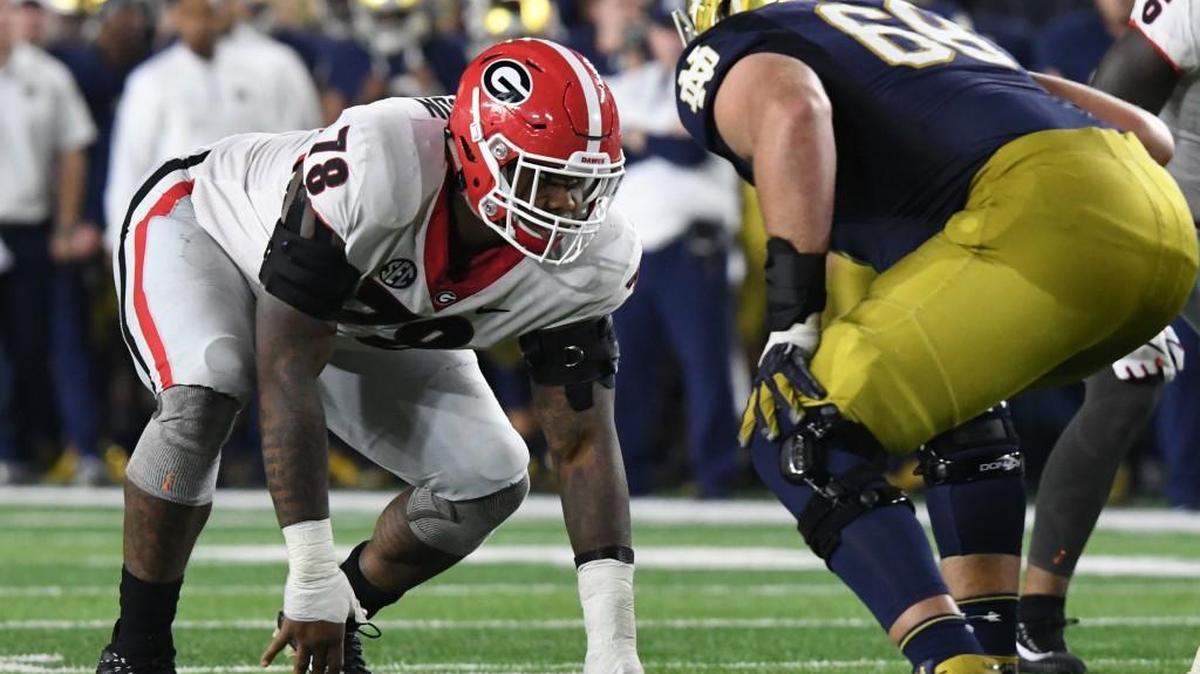 Georgia defensive tackle Trenton Thompson (78) lines up for a play against Notre Dame.