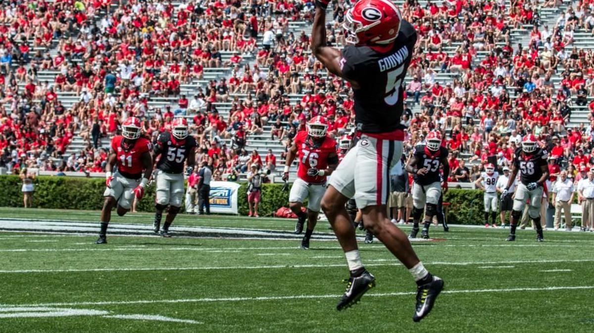 Georgia wide receiver Terry Godwin (5) during G-Day.