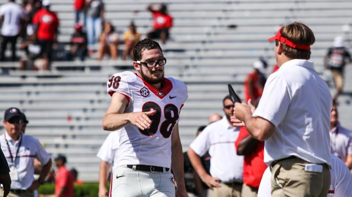 Georgia place-kicker Rodrigo Blankenship (98) was 14-of-18 on field goal tries last year.