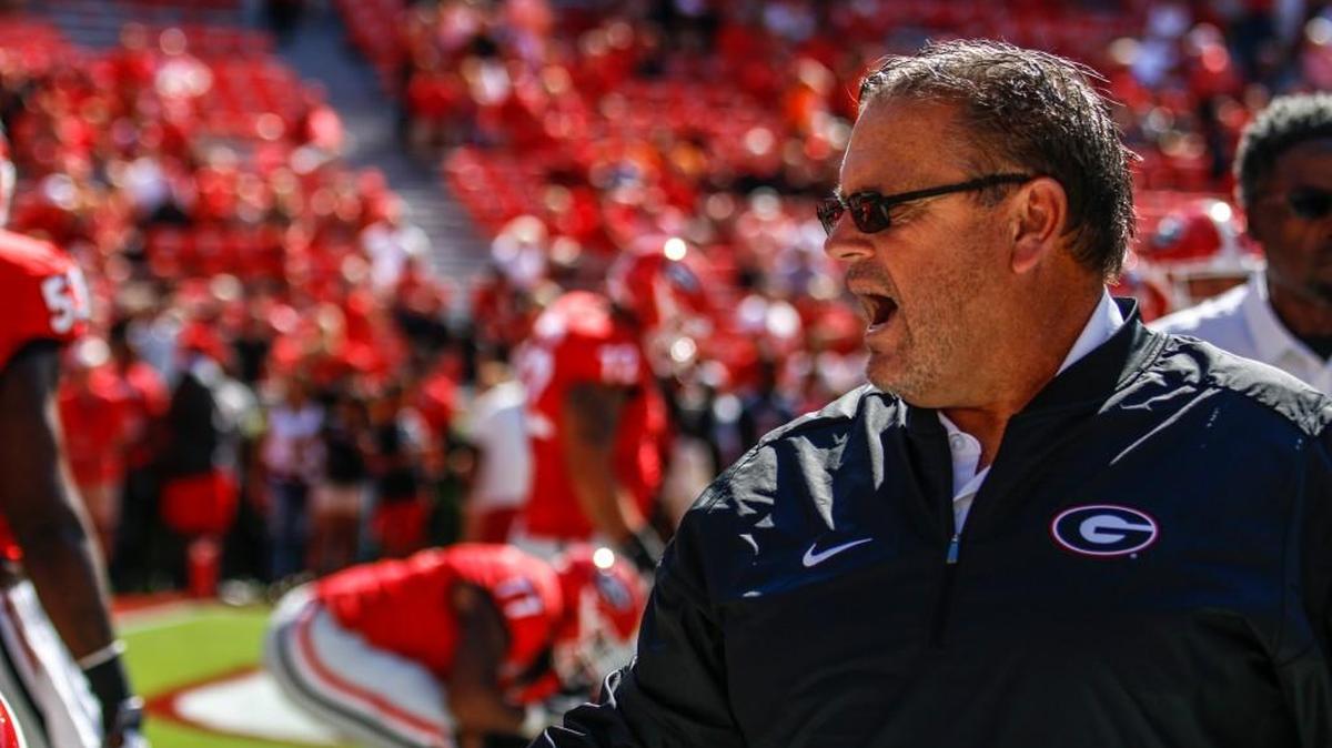 Georgia offensive line coach Sam Pittman.