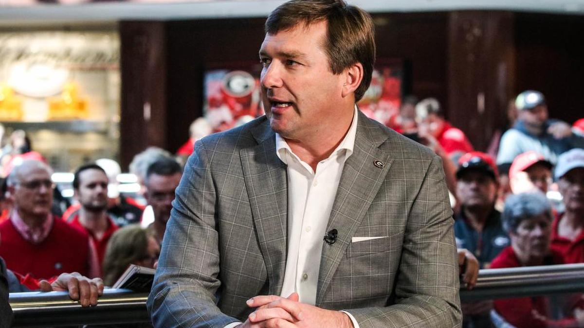 Georgia head coach Kirby Smart during National Signing Day at Butts-Mehre Heritage Hall.