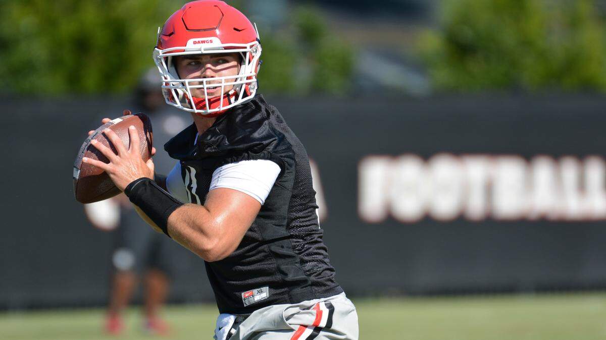 Former Houston County quarterback Jake Fromm has been running with the second team this preseason. 