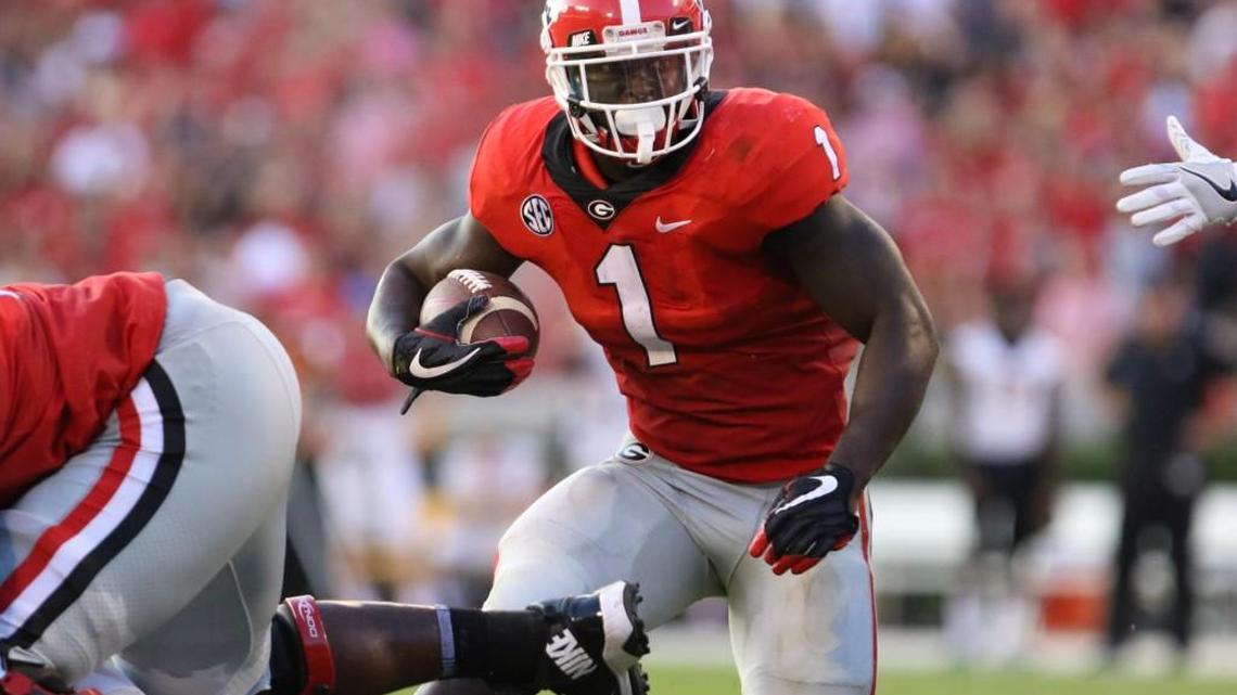 Georgia running back Sony Michel has been part of a much-improved offense in the red zone.