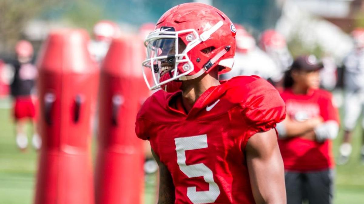 Georgia wide receiver Terry Godwin (5) during a Georgia spring practice.