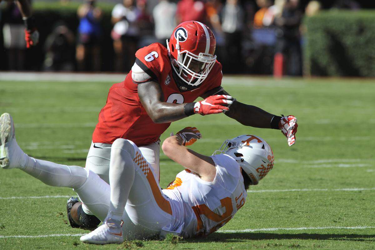 Georgia inside linebacker Natrez Patrick recorded 59 tackles during the 2016 season. 