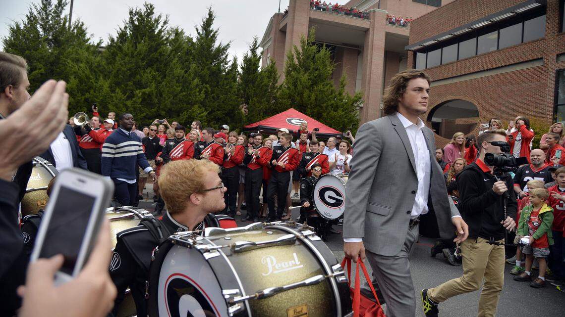 Jacob Eason, during Saturday's Dawg Walk. 
