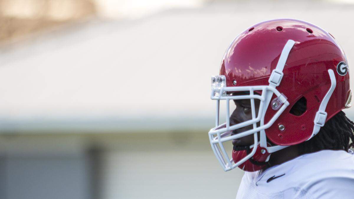Richard LeCounte III during a Georgia practice. 