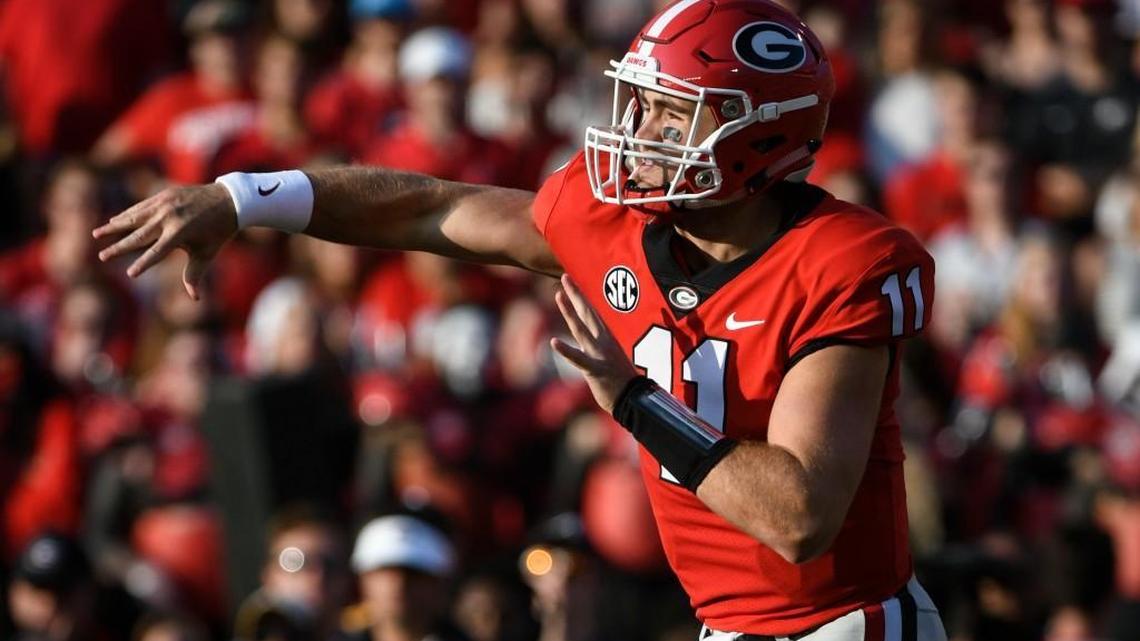 Georgia quarterback Jake Fromm throws a pass against Appalachian State.