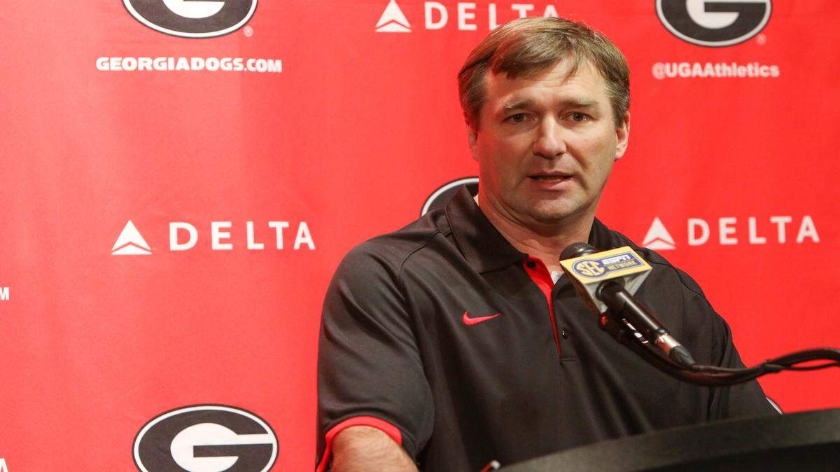 Kirby Smart, pictured at a news conference in January. 