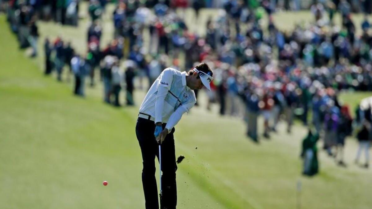 Bubba Watson hits from the first fairway during the second round of the Masters.