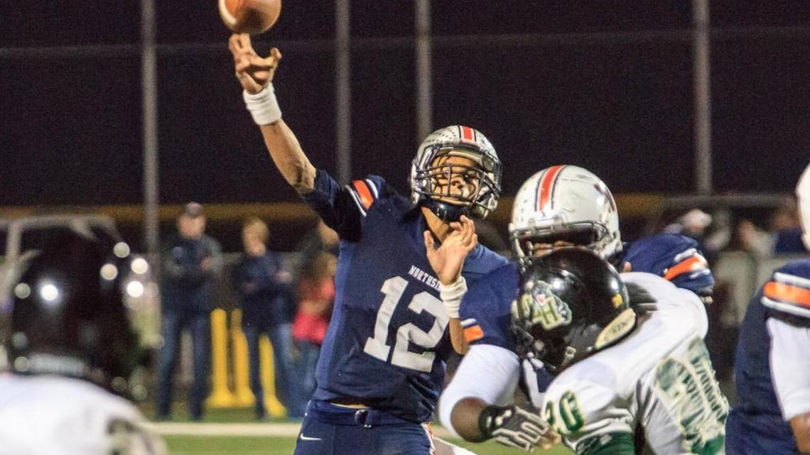 Northside’s Tobias Oliver (12) and the Eagles travel to Glynn Academy on Friday in the GHSA Class 6A playoffs.