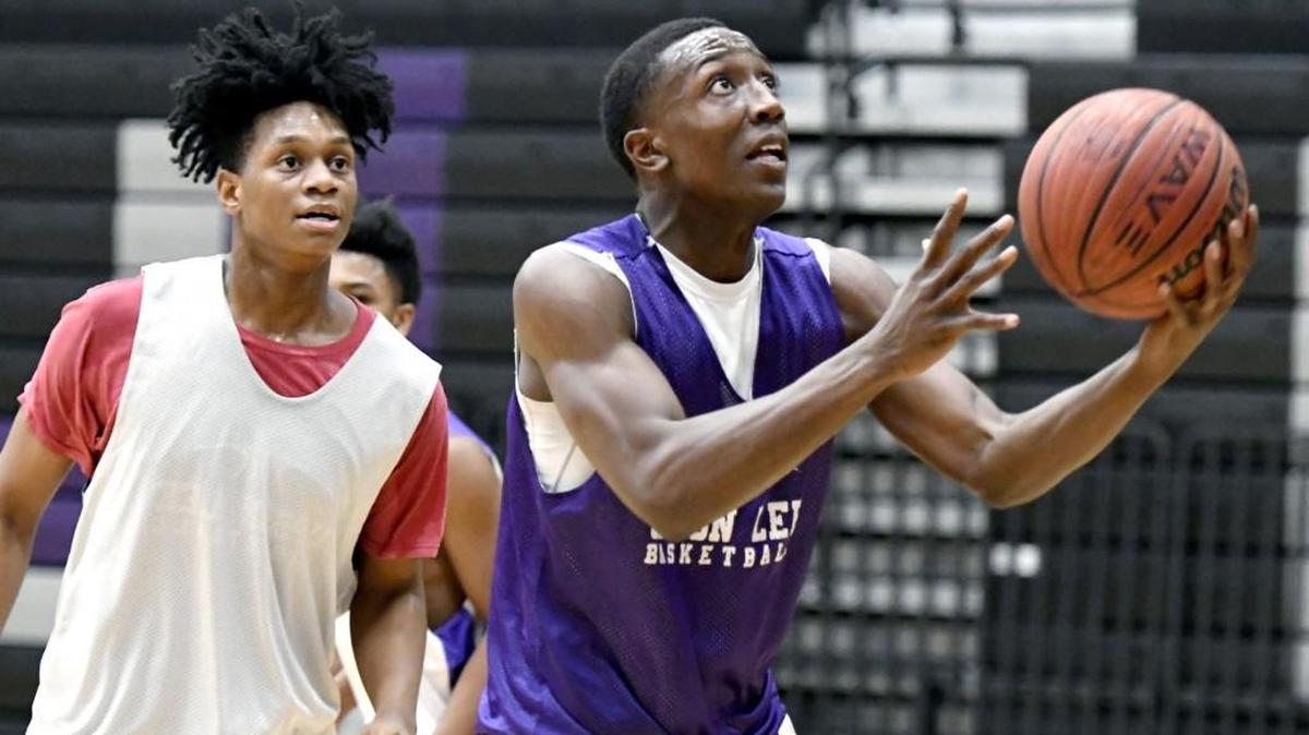 Upson-Lee junior guard Tye Fagan goes up for a shot in the lane at practice.