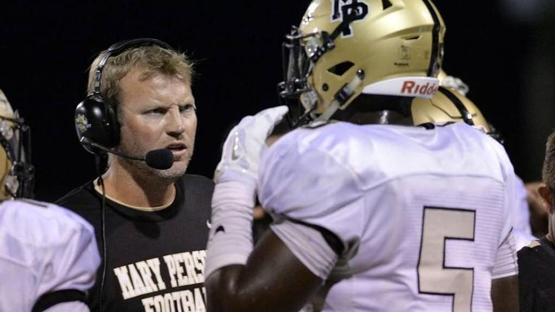 Mary Persons head coach Brian Nelson fires up Malik Herring during a previous game this season.