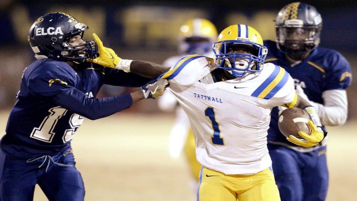 Tattnall Square running back Ahmad Barron (1) enters the week of National Signing Day uncommitted. He says he is considering Kennesaw State, Reinhardt and the University of the Cumberlands.