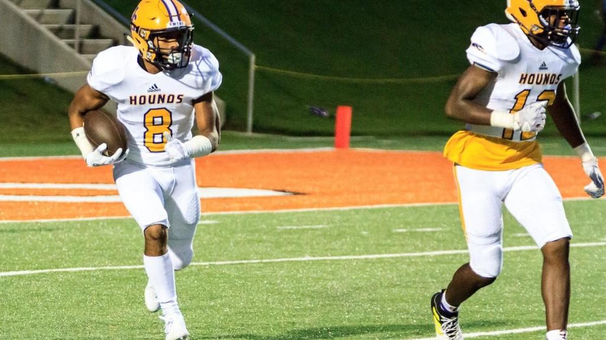 Jones County's Drake Bolus (8) returned the opening kickoff of the season for a 96-yard touchdown.