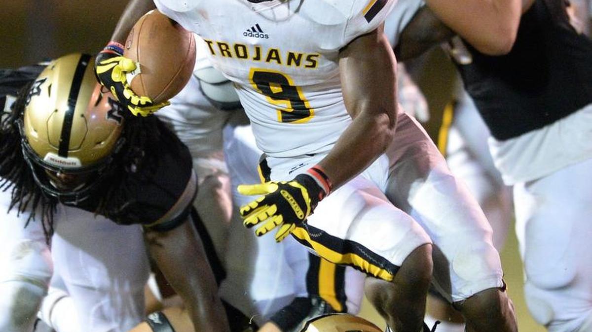Peach County running back Trevon Woolfolk breaks through the Mary Persons defense and heads to the end zone for a touchdown.