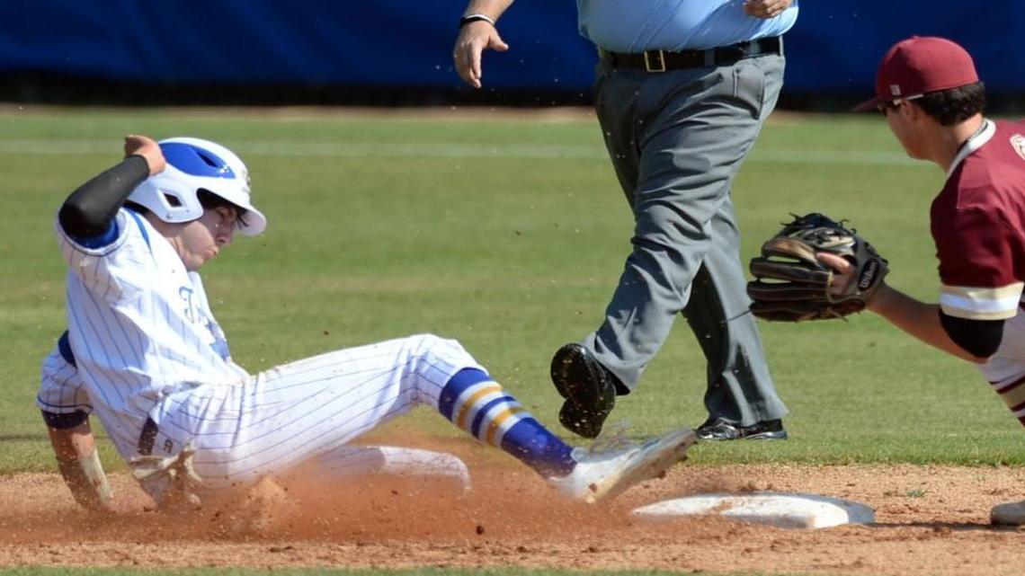 Luke Laskey, left, and the Tattnall Square Trojans host Holy Innocents in the GHSA Class 1A private school baseball semifinals Wednesday.