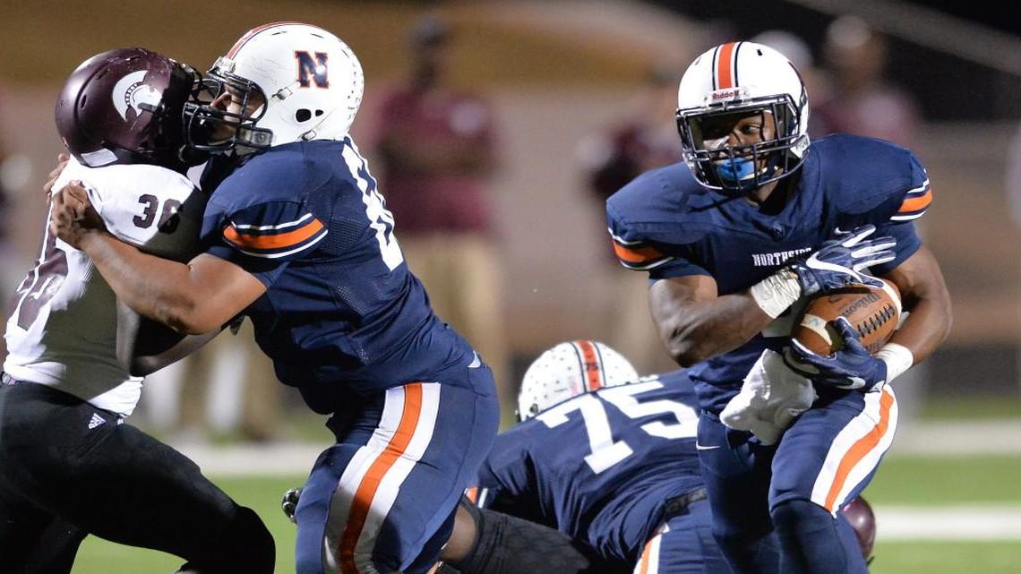 Running back Marcus Jolly, right, and the Northside Eagles take on Houston County on Friday at Freedom Field.