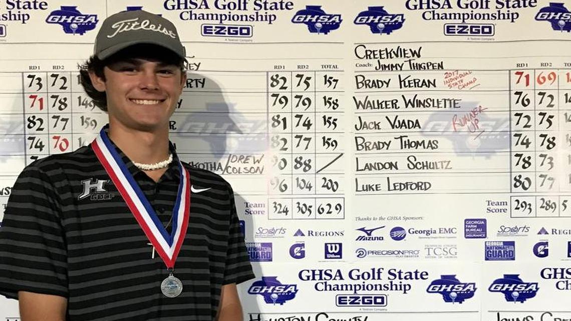 Houston County’s Brent Hamm finished tied for second in the GHSA Class 6A boys golf championships late Tuesday.