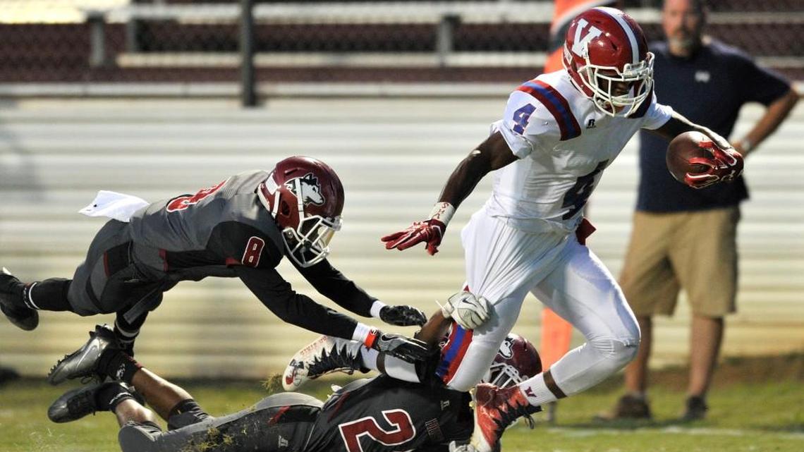 Amarrian Brown (4) and the Veterans Warhawks will host Perry at Freedom Field for the first time Friday.