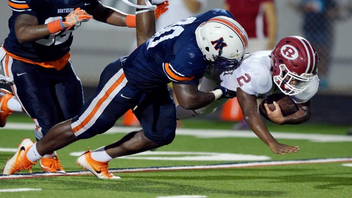 Northside defensive back Jalen Andrews (30) has helped the Eagles hold teams to only 7.3 points a game, tops in GHSA Region 1-6A.