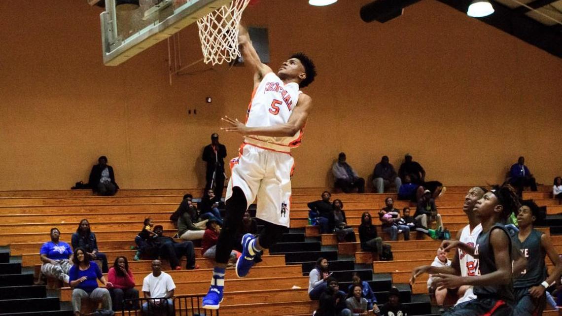 Dewan Owens (5) of Central scores with a layup in their GHSA Region 4-3A matchup against Pike County.