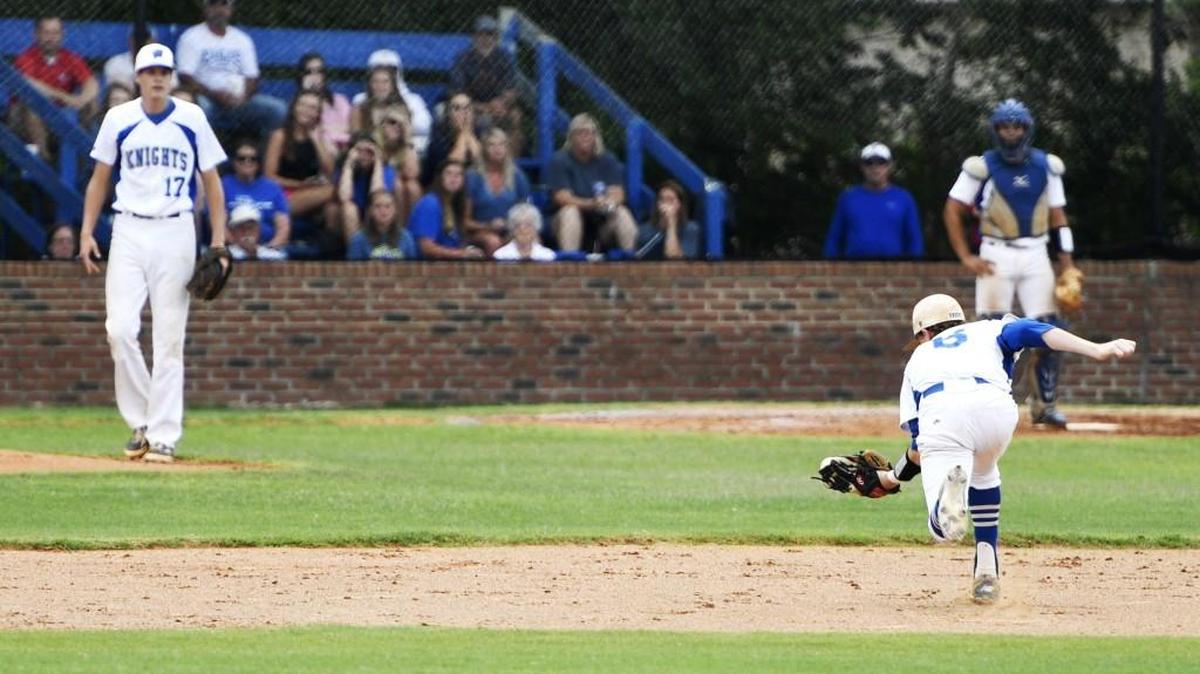 Windsor shortstop Braydan Leslie (6) catches a infield fly in the first game of the day against Terrell Academy.