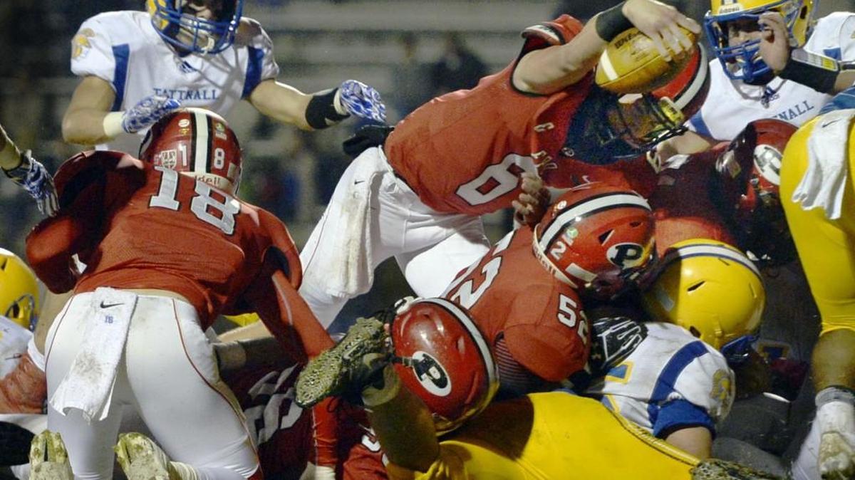 FPD’s Dalton Cox (6) sneaks into the end zone for the Vikings first score against Tattnall Square Academy in the first round of the GHSA playoffs.