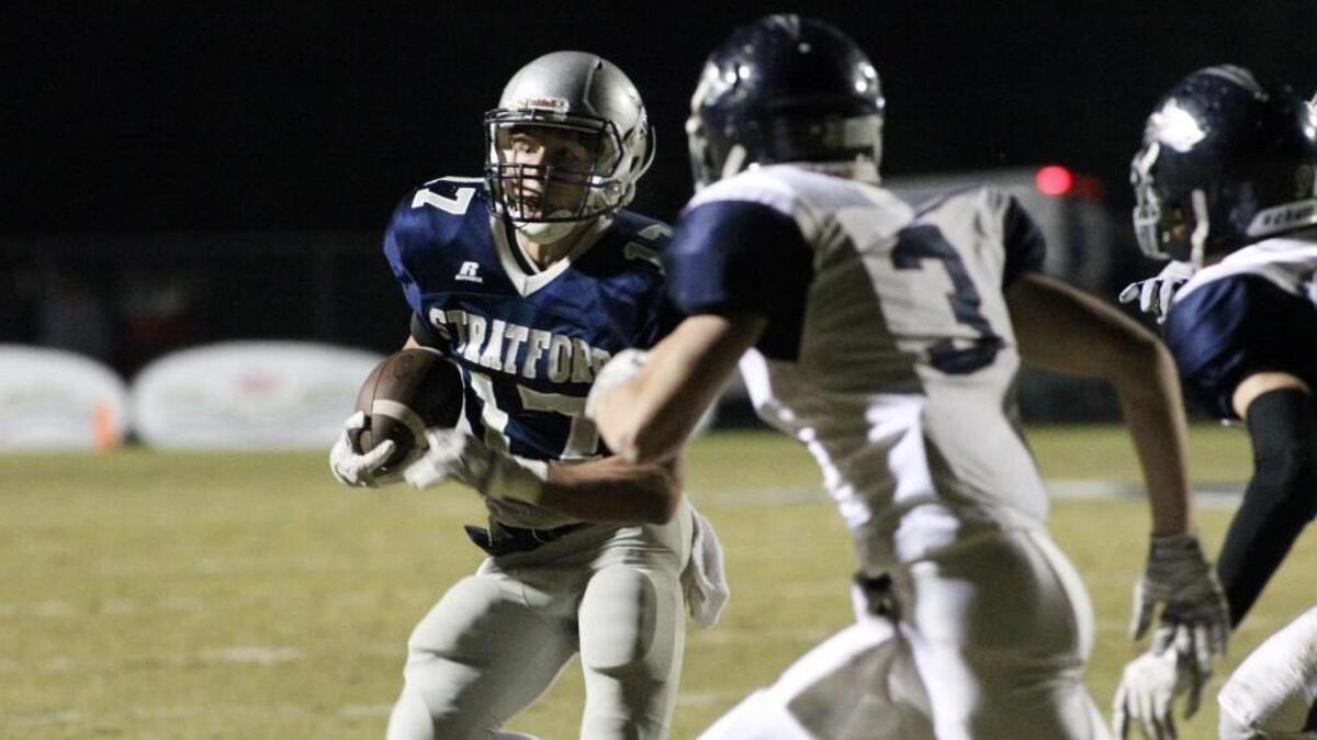 Stratford’s Jonathan Siegel gets loose in the first half of Friday’s playoff game.
