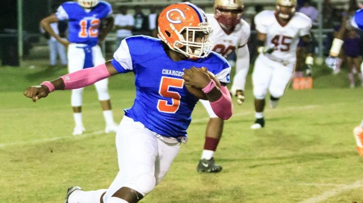 Central’s Antonio Sanders Jr. (5) is the GHSA Region 4-3A Football Athlete of the Year, as selected by the region’s coaches