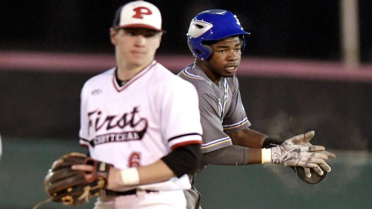 Tattnall Square’s Logan Simmons, rear, batted .500 with four home runs and 20 RBI in his first 13 games this season.