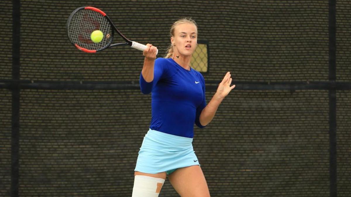 Anna Karolina Schmiedlova of Slovakia won the singles title and $12,000 at the W.L. Amos Sr. Tennis Classic on Sunday at Mercer University’s Leroy Peddy Tennis Center.