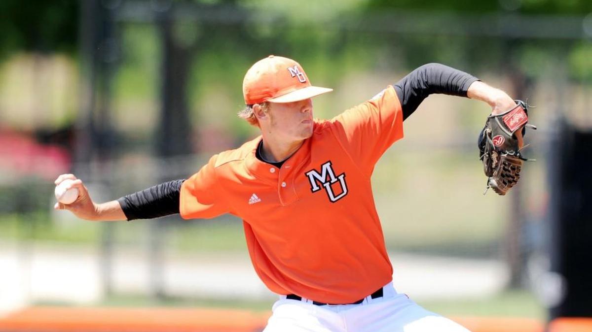 Mercer starting pitcher Kevin Coulter (27) delivers a pitch to the plate during their game against Furman Sunday.