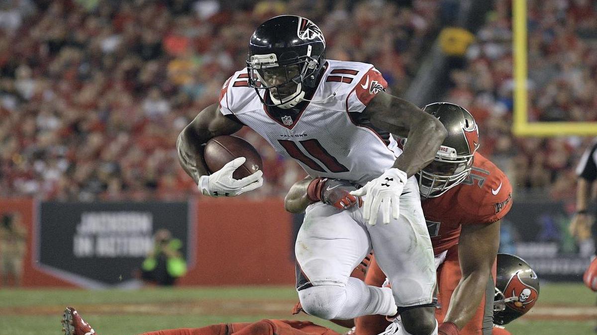 After missing two games with a sprained toe, Atlanta’s Julio Jones (11) is expected to return Saturday against Carolina.