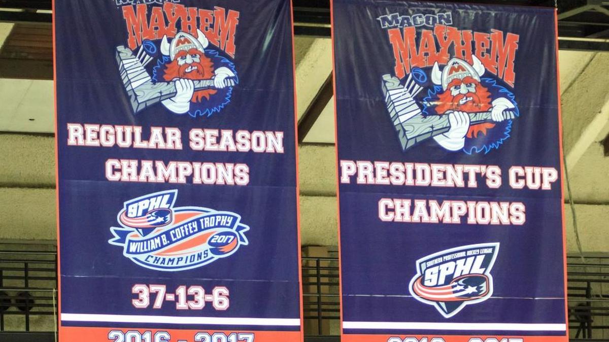 The Macon Mayhem won the SPHL President’s Cup in 2017 and is looking to repeat this year. The team beat Evansville over the weekend to make it to the semifinal round against Huntsville.
