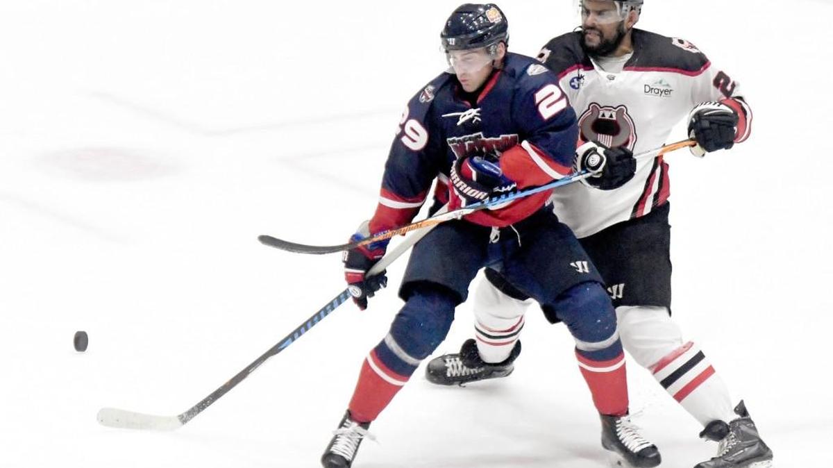 Macon Mayhem left winger Jake Trask (29) player during a February game against Birmingham.