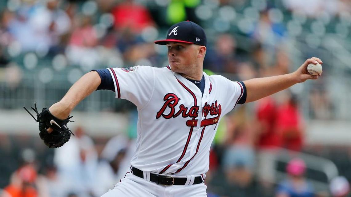 Atlanta starting pitcher Sean Newcomb went into the seventh inning Saturday in his Major League debut.