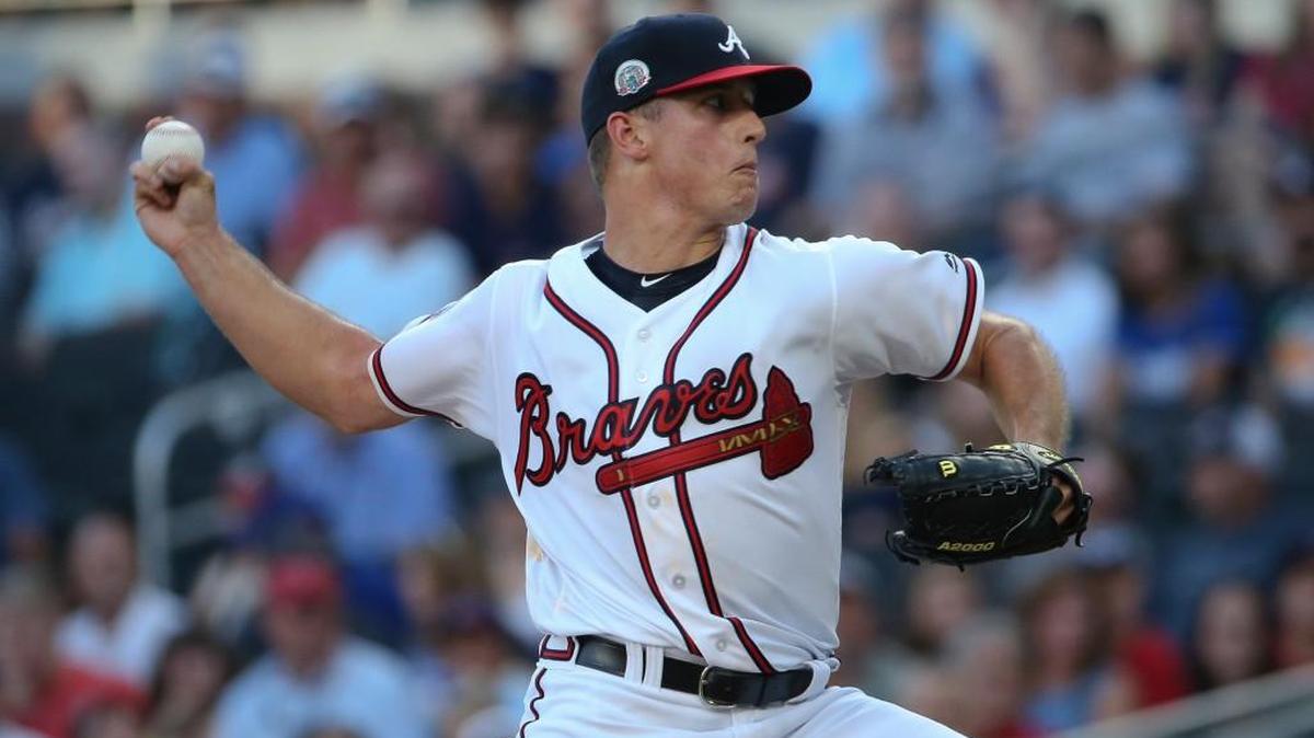 Atlanta Braves pitcher Lucas Sims made his major league debut Tuesday.