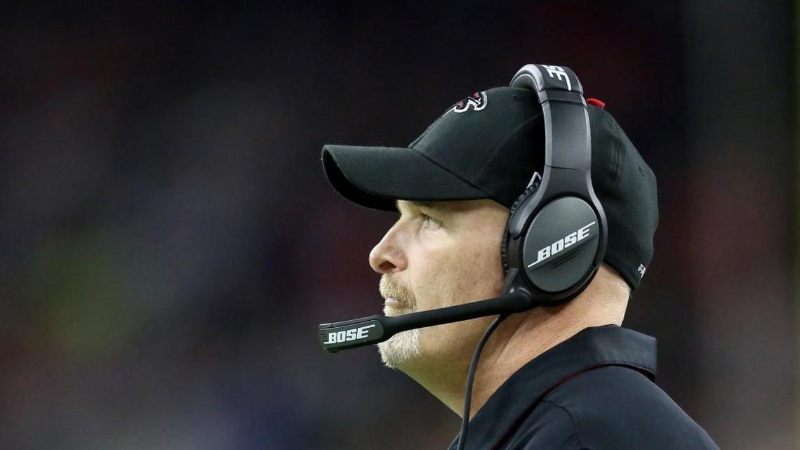 Atlanta head coach Dan Quinn’s Falcons lost Sunday to England in the Super Bowl.
