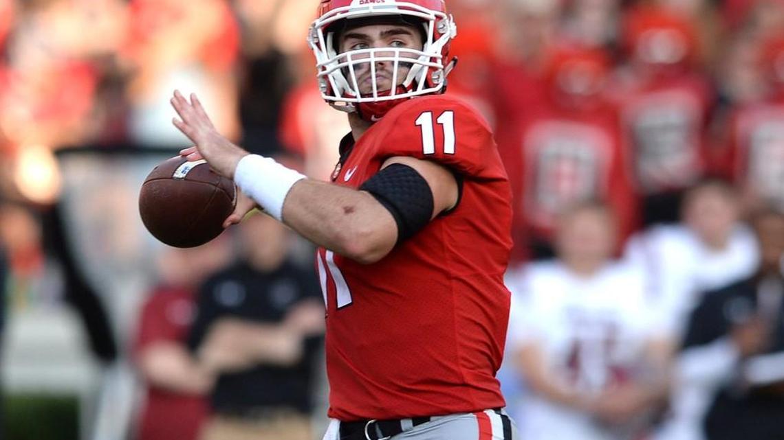 Georgia quarterback Jake Fromm (11) winds up to pass the ball during his team’s game against South Carolina on Saturday.