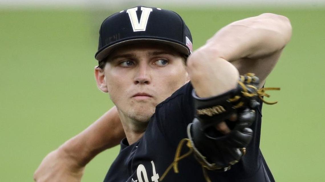 Vanderbilt pitcher Kyle Wright was picked by the Atlanta Braves on Monday in the first round of the Major League Baseball draft.